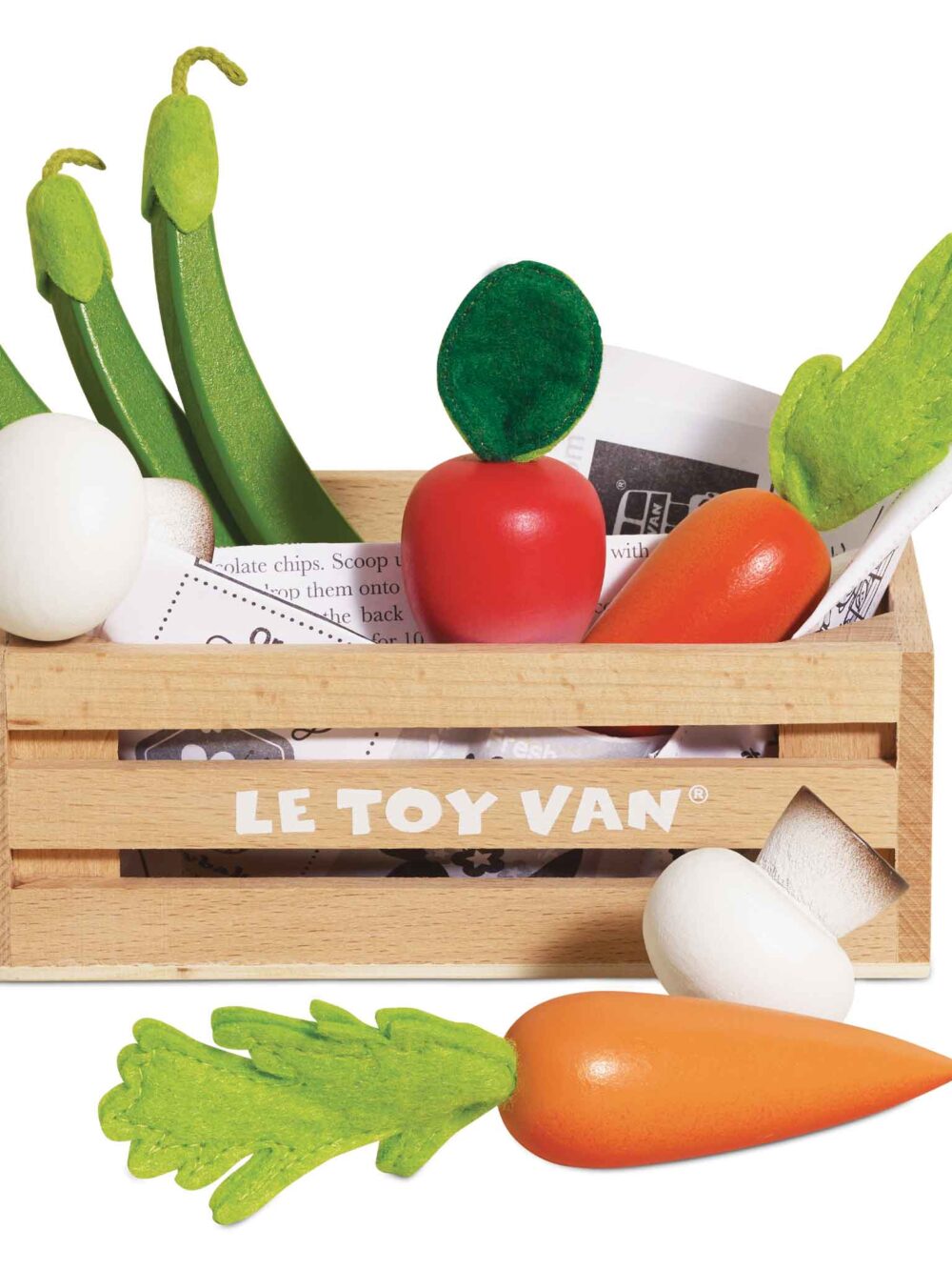 Drewniane warzywa w skrzynce Drewniane warzywa w skrzynce