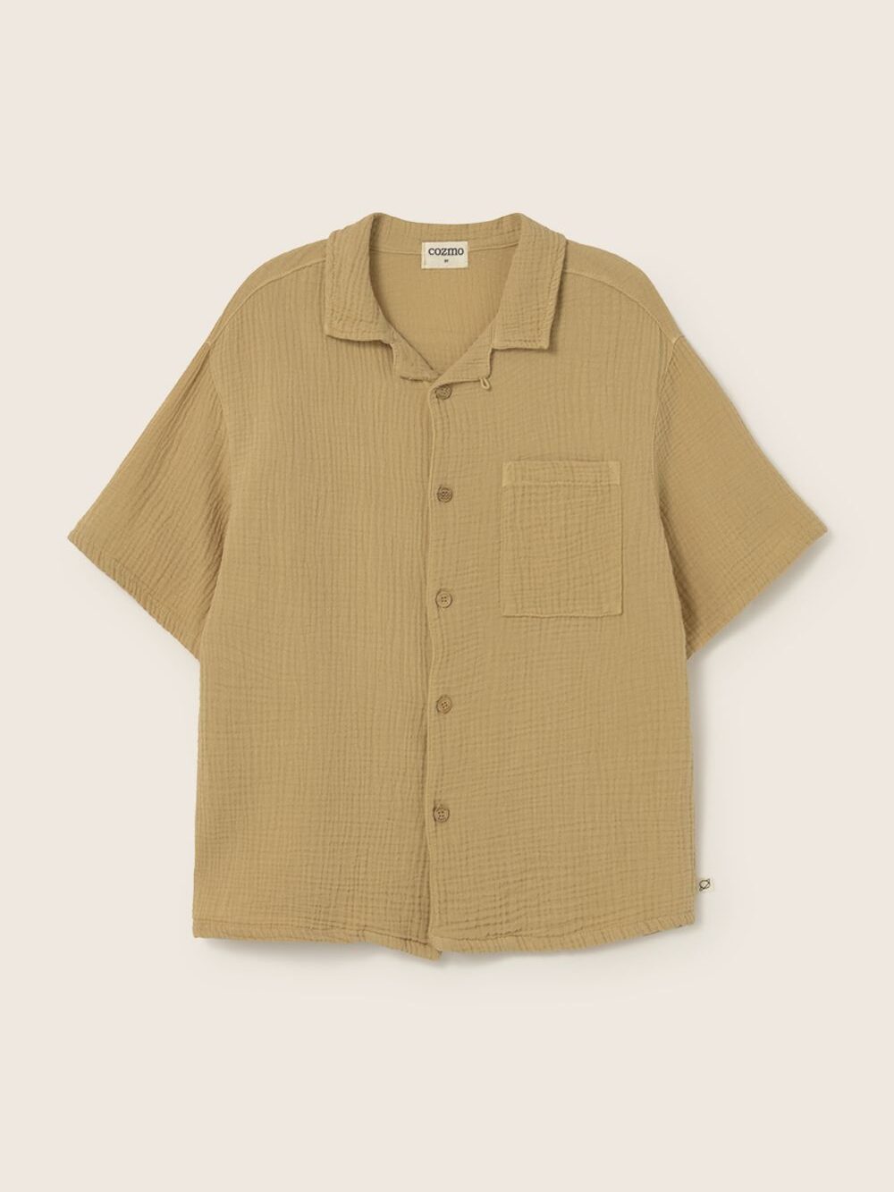 Koszula dziecięca z lekkiej bawełny - jasny beż I Cozmo SS26