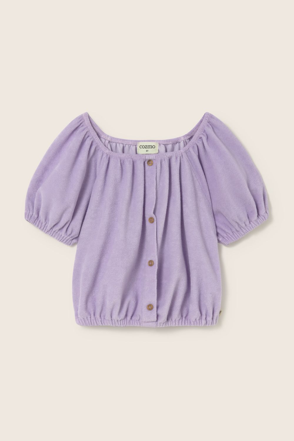 bynela-pl-cozmo-JUDYK281s6-lavender-soft-terry-cloth-1 Letni top dziewczęcy z bawełny frotte - lawendowy I Cozmo SS26