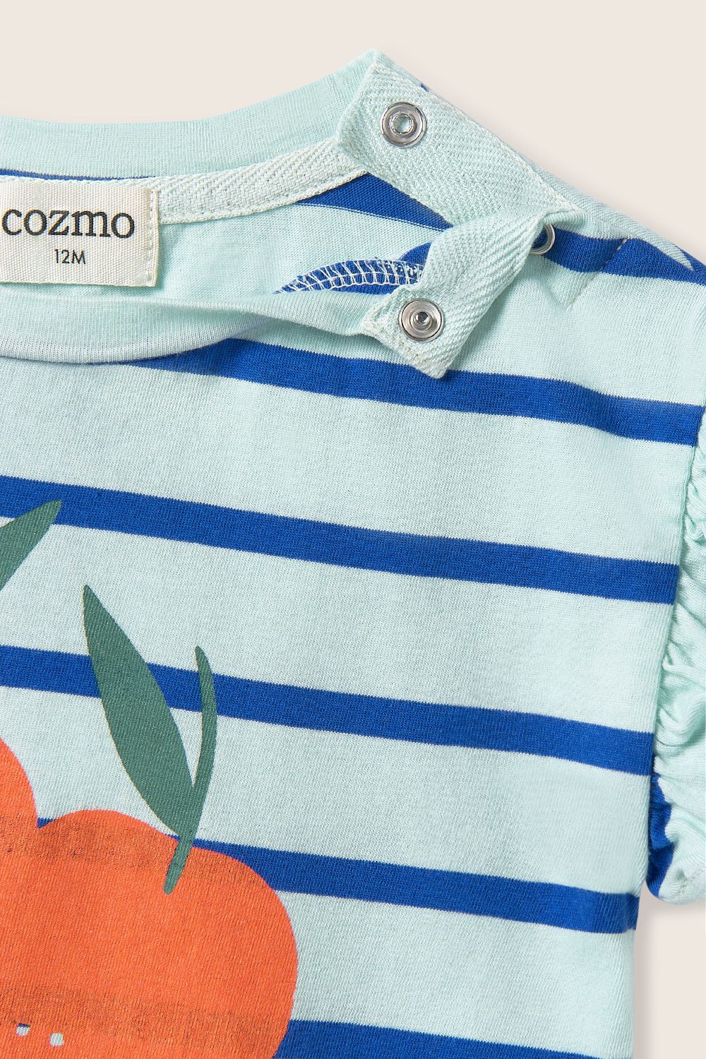 bynela-pl-cozmo-NIEVE329s6-aqua-striped-jersey-cotton-3 T-shirt niemowlęcy z bawełny organicznej - jasny turkus I Cozmo SS26