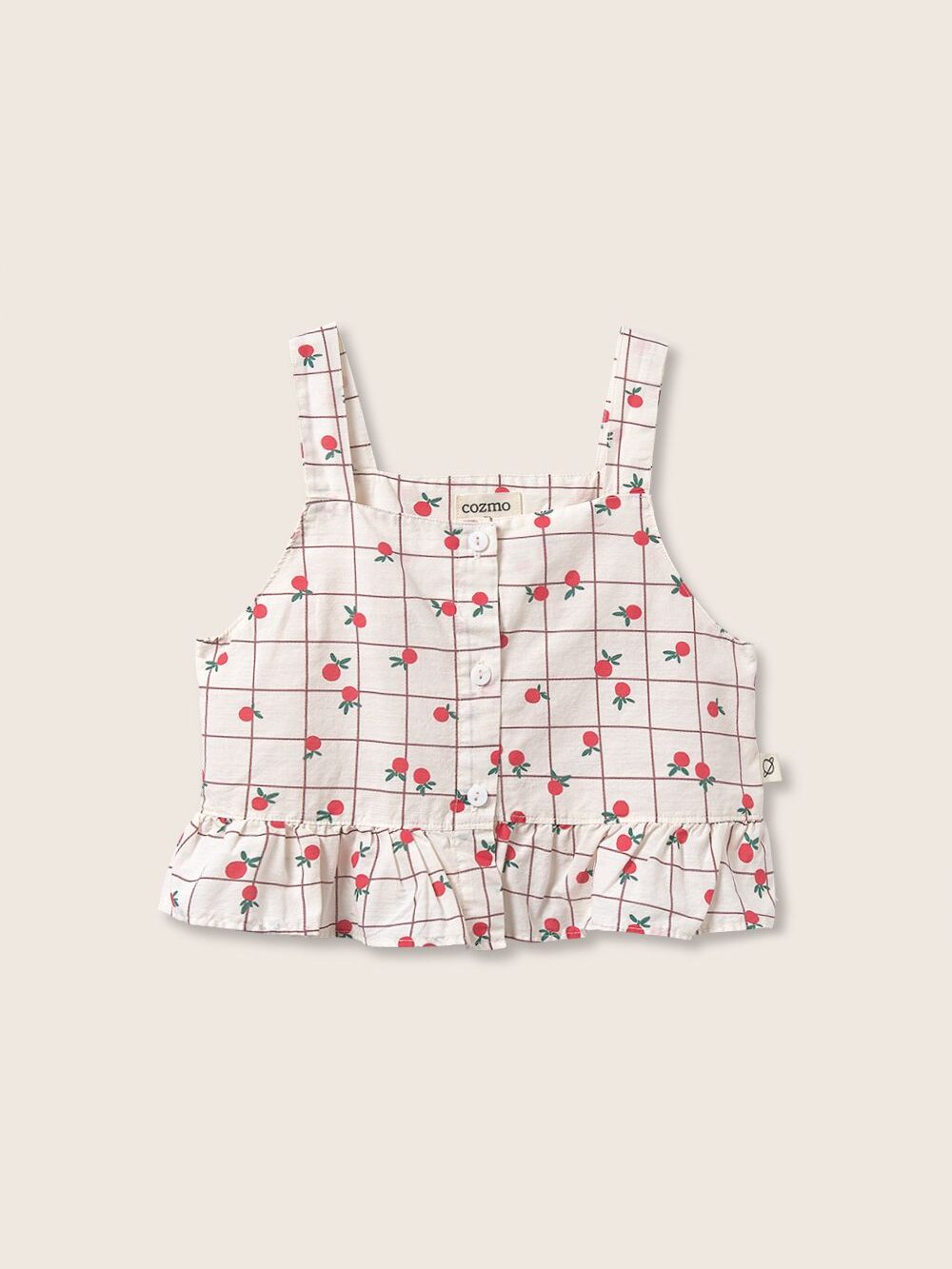 Top dziewczęcy z bawełny popelinowej - złamana biel I Cozmo SS26