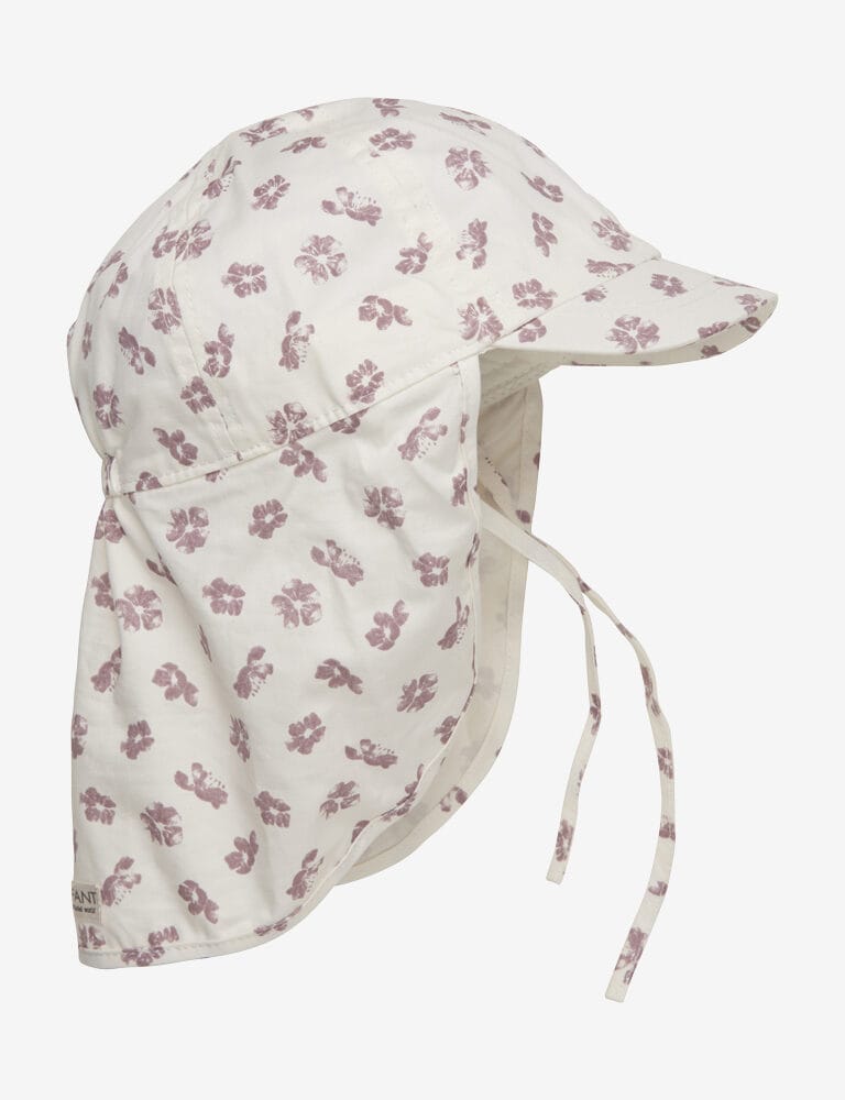 Czapka letnia z daszkiem i osłoną karku – bawełniana, kwiatowy wzór