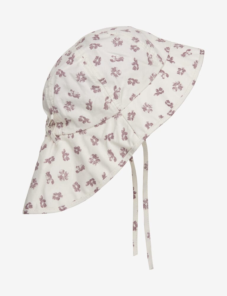 Kapelusz letni z wiązaniem – ecru w motylki