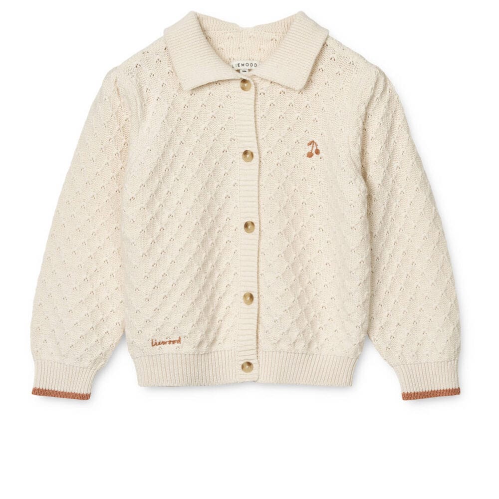 Kardigan dziecięcy wełna bawełna Liewood Jane kremowy skandynawski