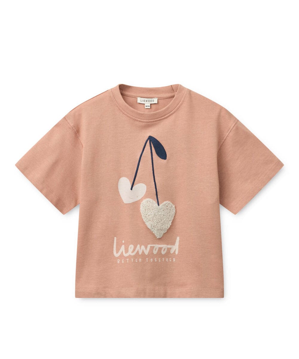 T-shirt dziecięcy bawełna organiczna GOTS Liewood Tyler różowy