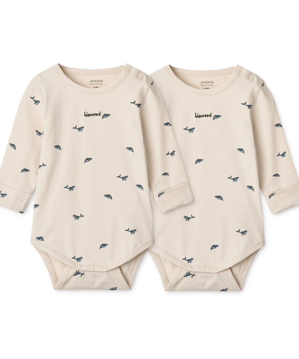 Body niemowlęce bawełna organiczna GOTS Liewood YANNI beżowe 2-pack