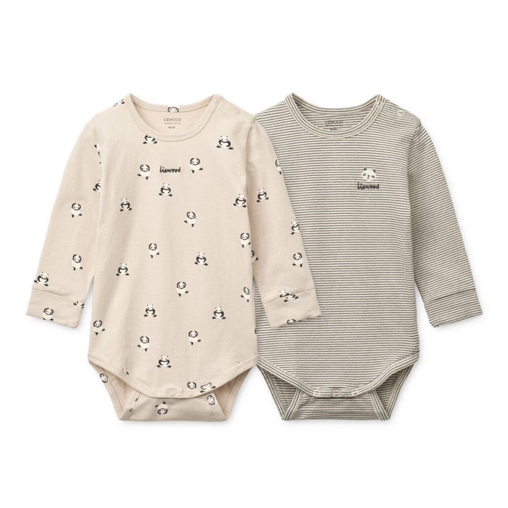 body niemowlęce z długim rękawem GOTS 2-pack Liewood