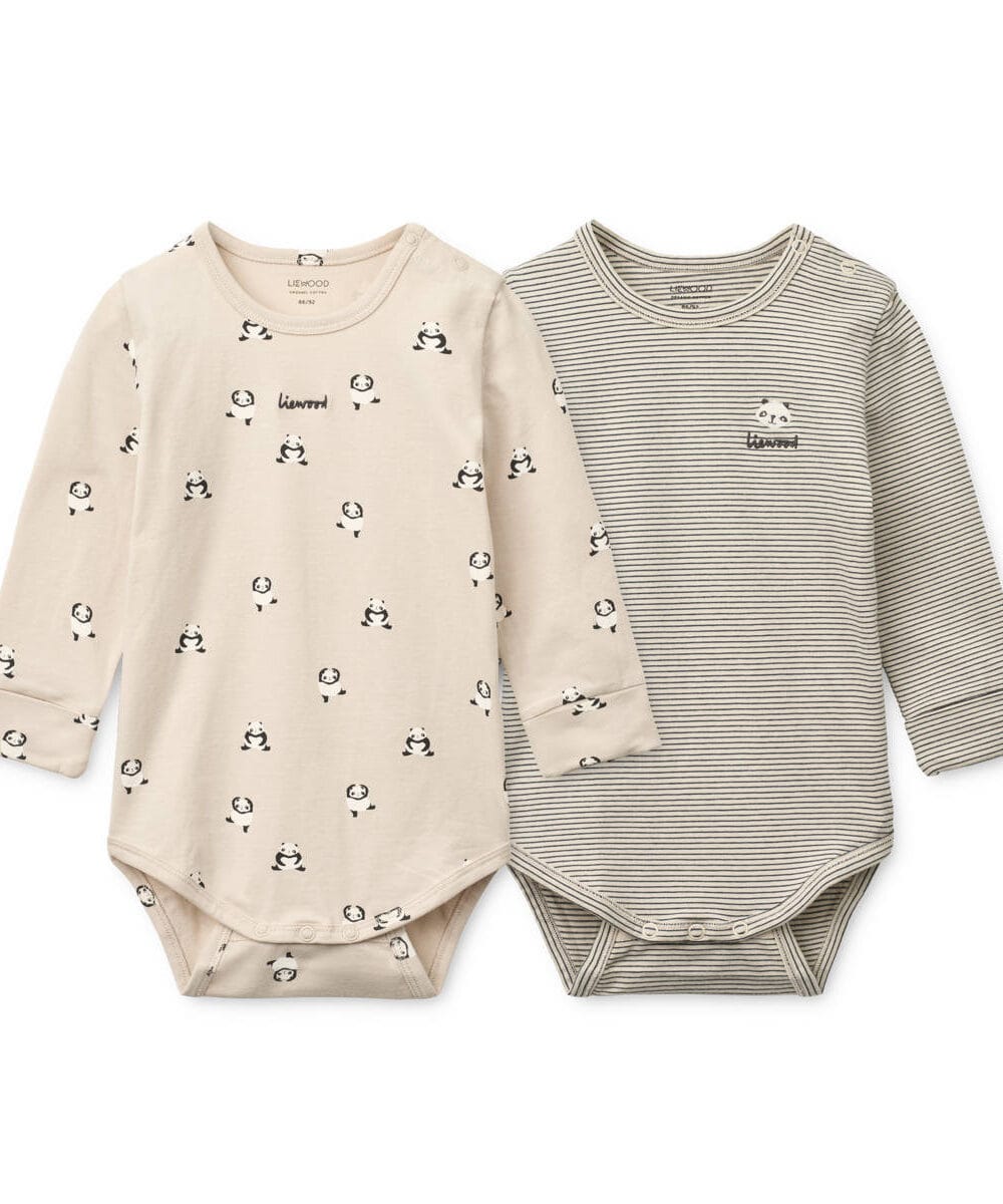body niemowlęce z długim rękawem GOTS 2-pack Liewood