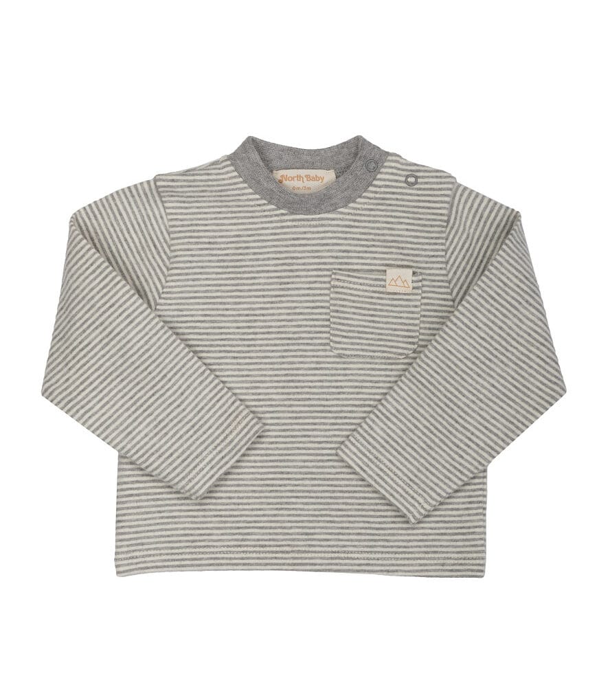 Bluzka niemowlęca z bawełny organicznej | Szare paski