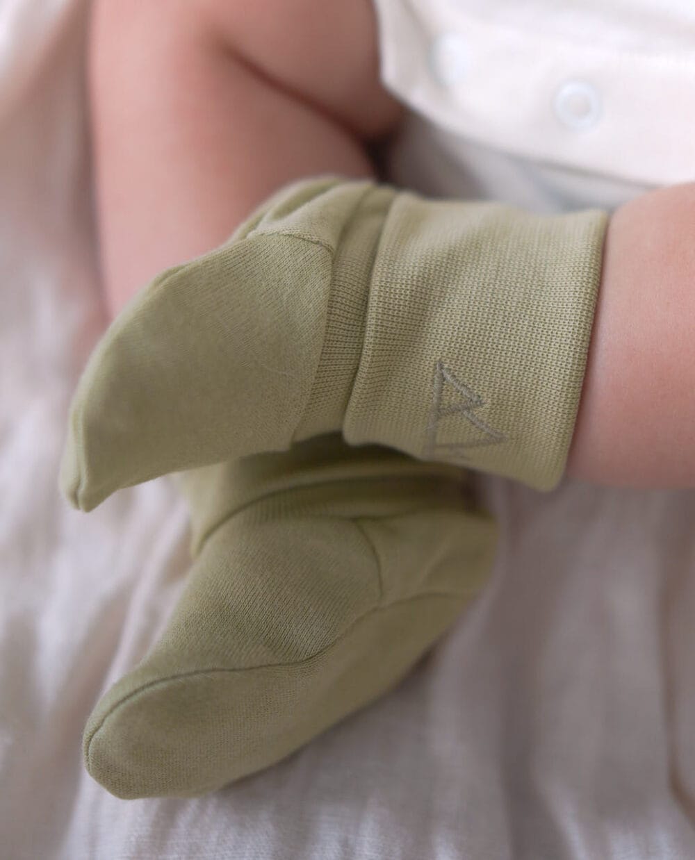 Buciki niemowlęce z bawełny organicznej | Khaki