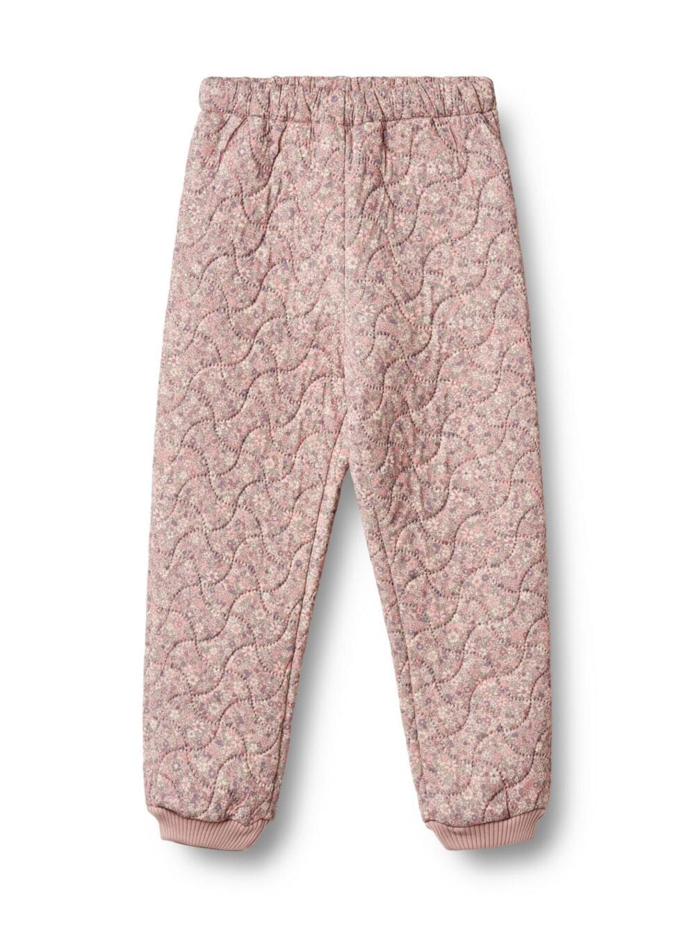 pikowane spodnie termo z nadrukiem Wheat Powder Flower