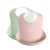 BABYBJORN - 2 duże śliniaki -  Powder Green/ Powder Pink