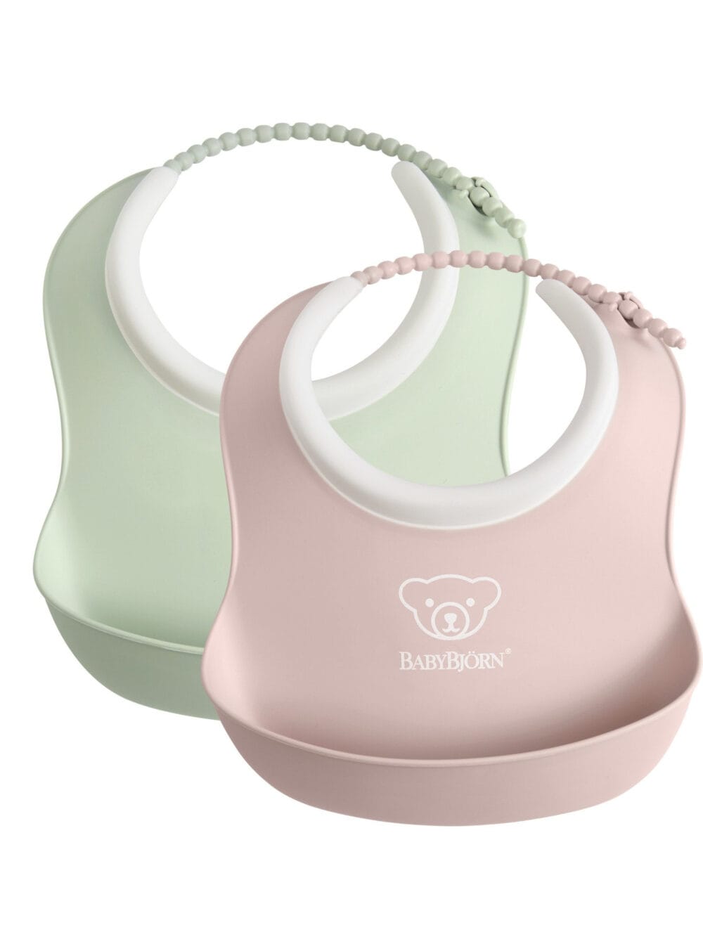 BABYBJORN - 2 małe śliniaczki Powder Green/ Powder Pink BABYBJORN - 2 małe śliniaczki Powder Green/ Powder Pink