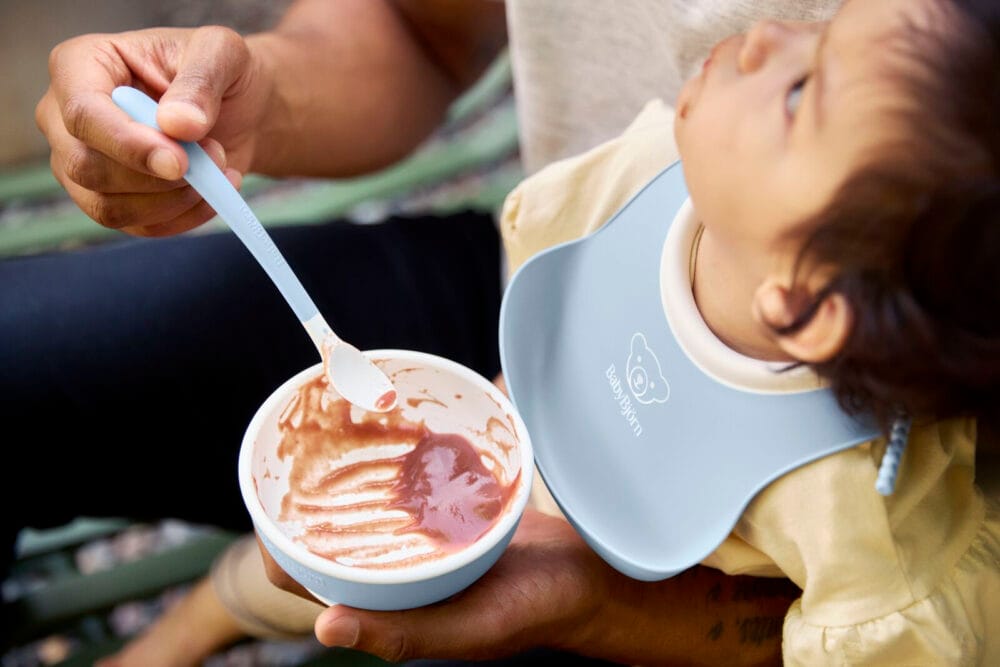 BABYBJORN - Zestaw do karmienia 3 szt. - Powder Blue