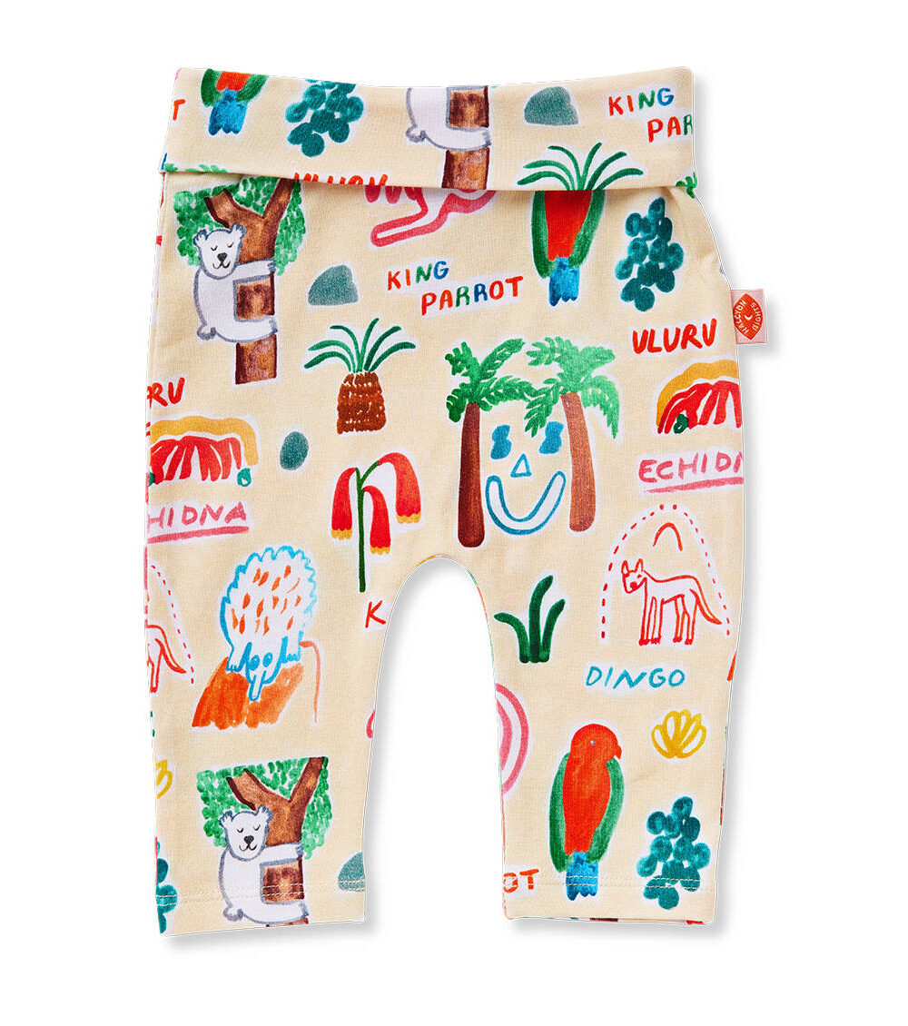 YP-—-COO legginsy niemowlęce australijski motyw Halcyon Nights Coo-ee Baby Yoga