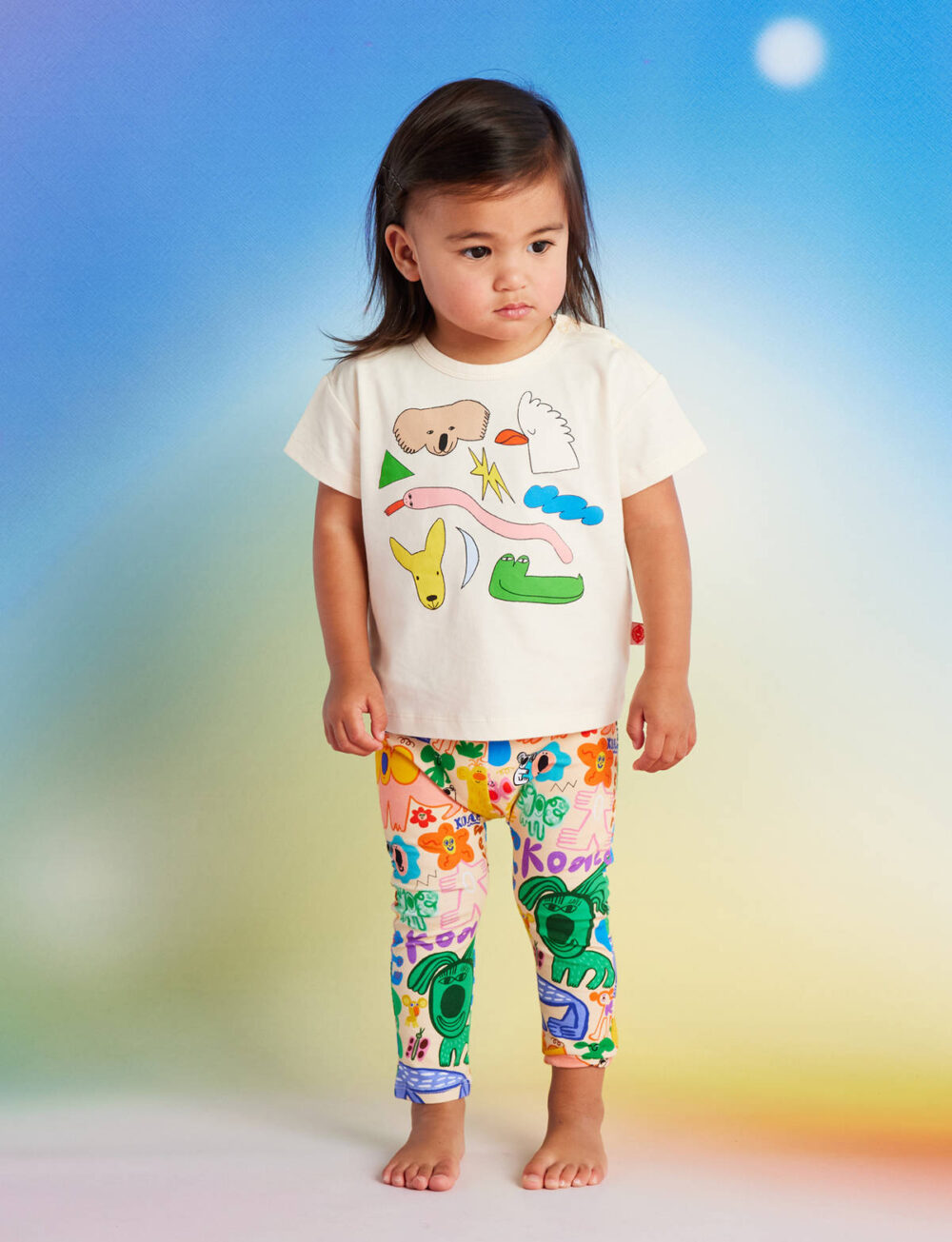 bynela-halcyon-nights-cotton-tshirt-baby-leggings (1) T-shirt niemowlęcy z australijskim motywem - 100% bawełna