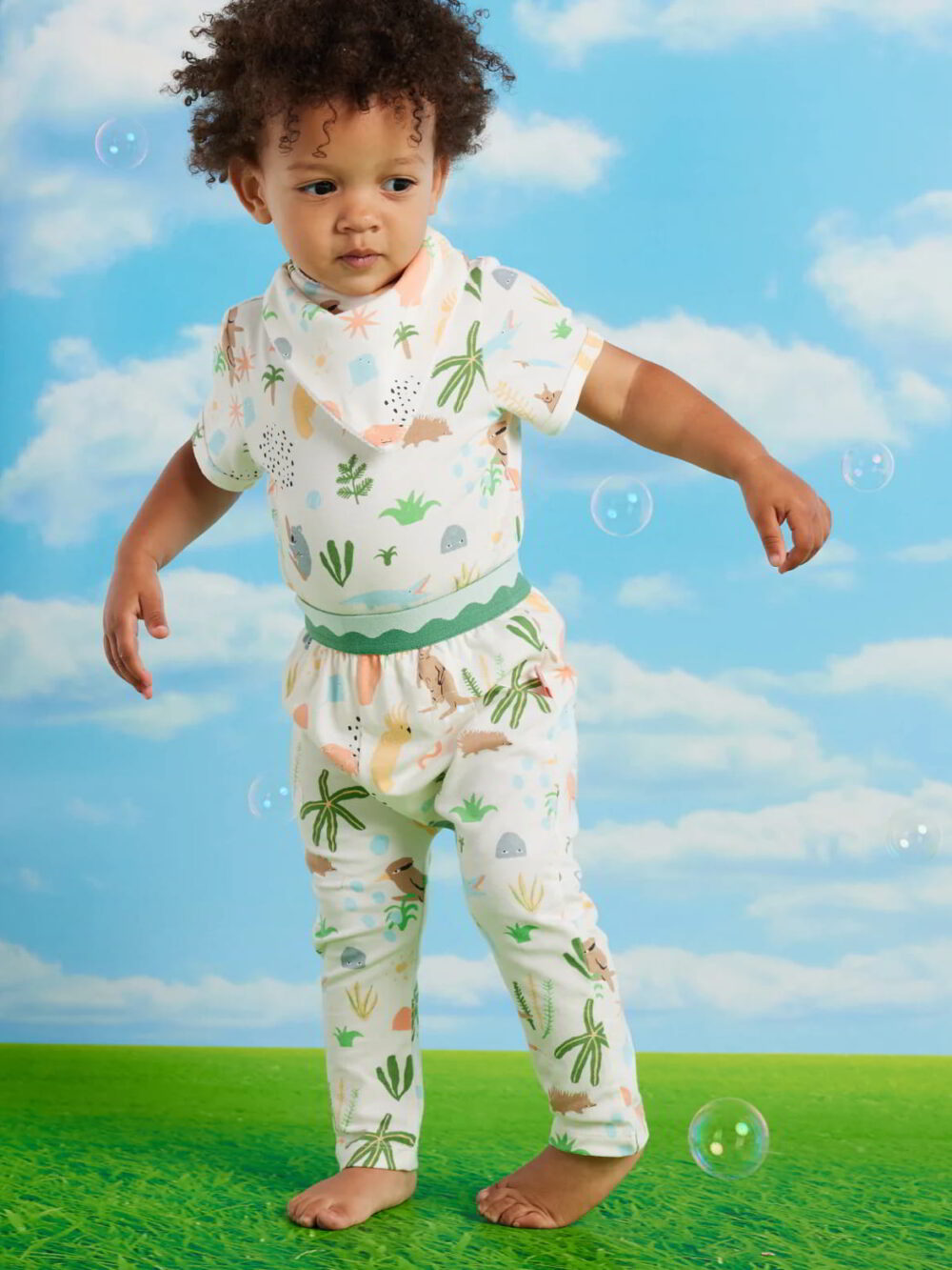 bynela-halcyon-nights-outback-dreamers-yoga-leggings-02 Bawełniane legginsy niemowlęce - australijski motyw