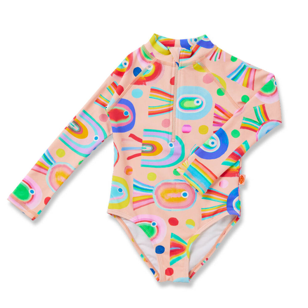 bynela-halcyon-nights-zip-bather-fancy-fins Strój kąpielowy dziecięcy z długim rękawem UPF 50+