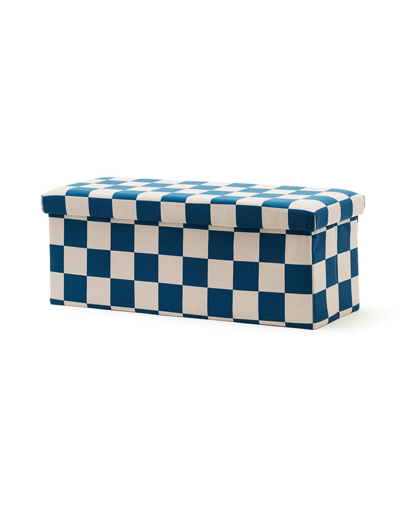 Kid's Concept - Pufa ze schowkiem w szachownicę - 80 cm