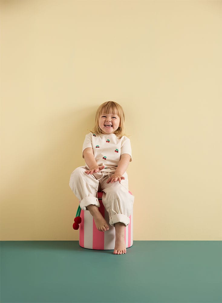 Kid's Concept - pufa cylindryczna ze schowkiem, różowa