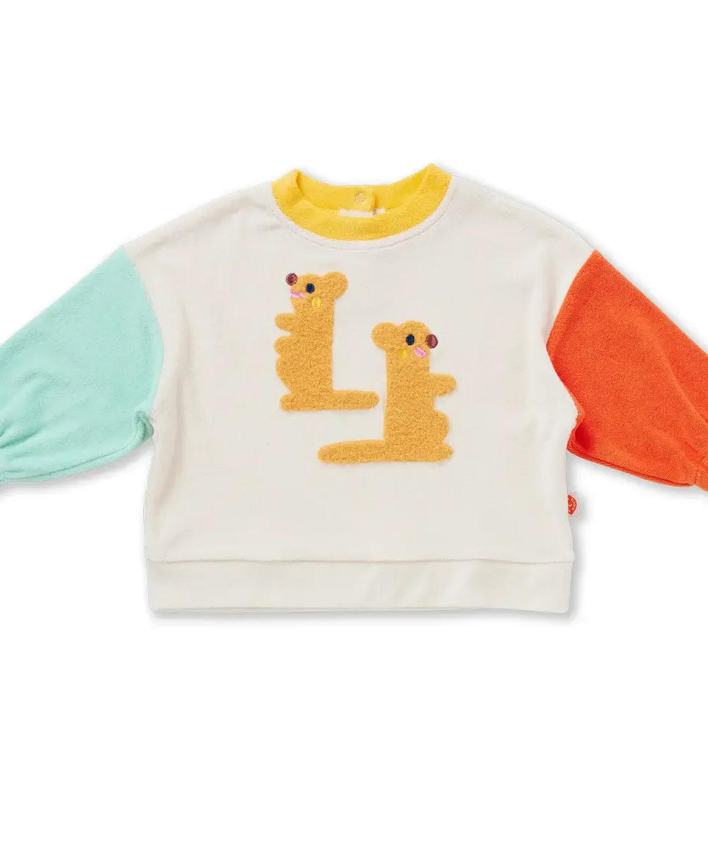 Sweter Meerkat Terry od Halcyon Nights – wygodny sweter w kolorowe bloki