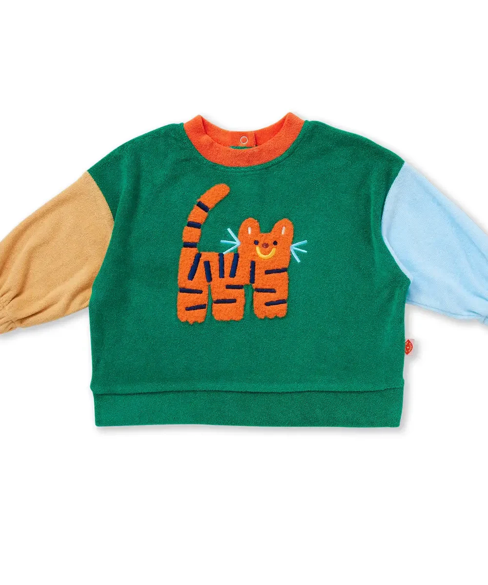Sweter Tiger Terry od Halcyon Nights – wygodny sweter w kolorowe bloki