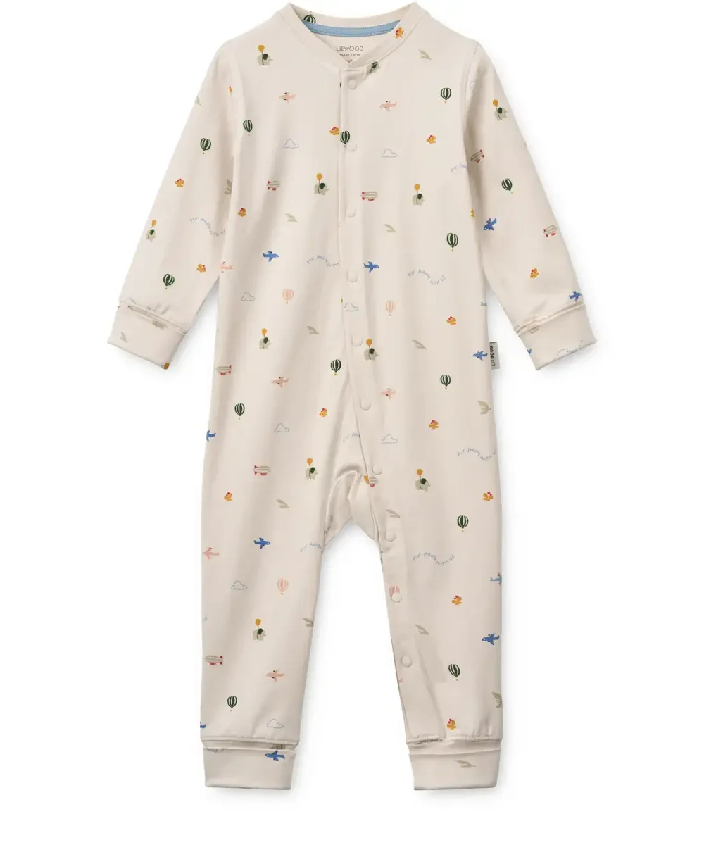 liewood Birk Grow Printed Pyjamas Jumpsuit Flying / Sandy