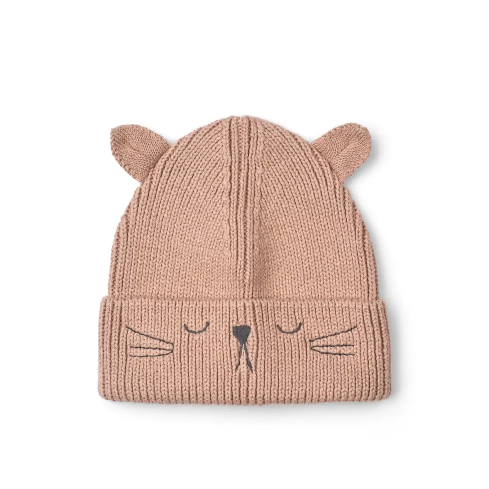 liewood Gina Beanie w Cat Embroidery Pale tuscany