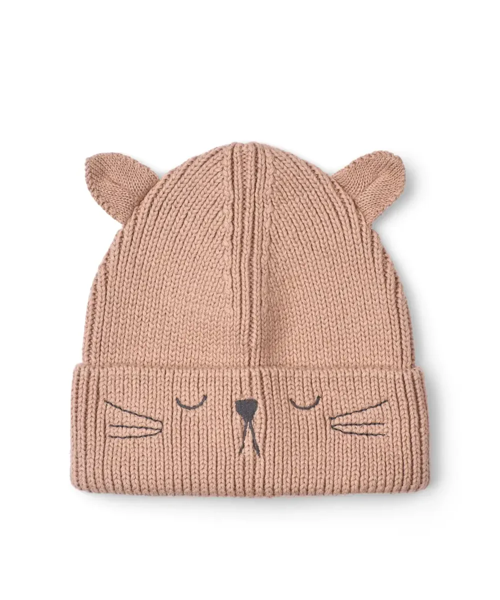 liewood Gina Beanie w Cat Embroidery Pale tuscany