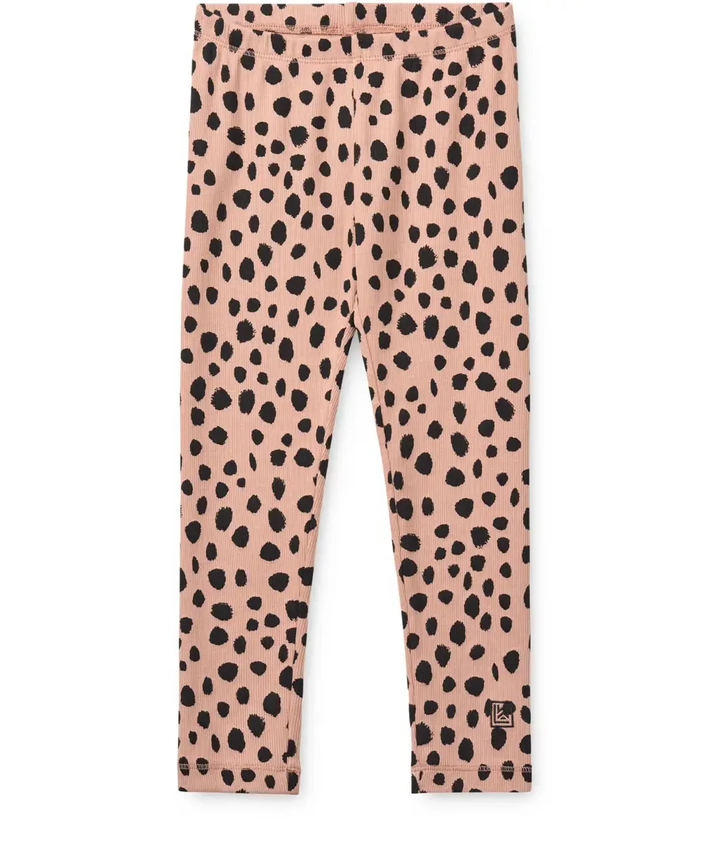 liewood Marien Printed Rib Leggings Leo Spot / Pale tuscany