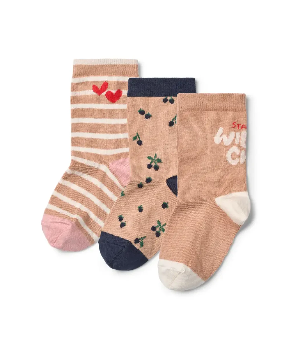 liewood Silas Socks 3-Pack Berry Multi Mix